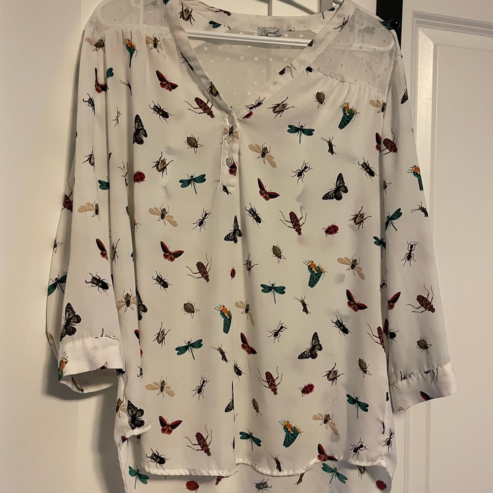 Kismet Multicolor Insect Pattern Blouse